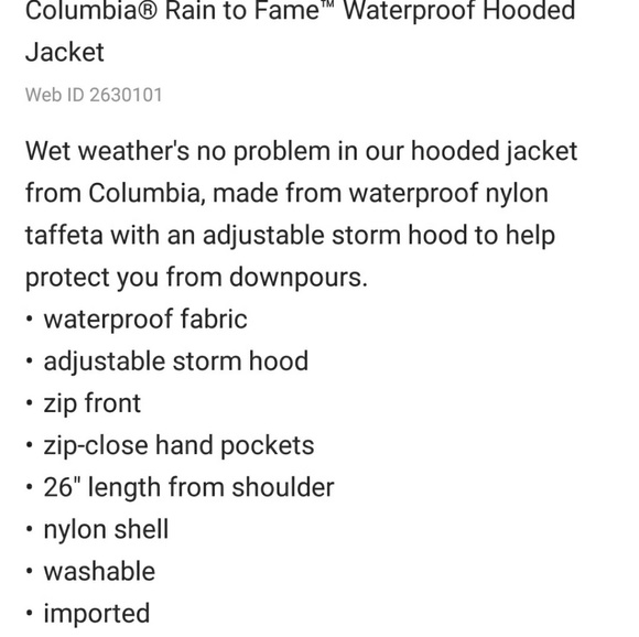 🆕️NWT Columbia Rain to Fame Jacket Sz Small - Picture 7 of 8